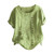 Pottseth Womens Plus Size Short Sleeve Shorts Sleeve Patchwork Loose Fits Casual Cold Shoulder Tunic Tops Loose Blouse Shirts Green