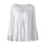 Kangma Women Plus Size V-Neck Lace Solid Loose Long Sleeve Tee Shirt Tops Blouse White