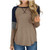Tunics for Women Long Sleeve Hessimy Women's Long Sleeve Tops O-Neck Patchwork Casual Loose T-Shirts Blouse Tunic Tops Brown