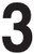 Labelmaster NUMBER3R"Number 3" Labels, 3 1/2", Clear Vinyl (Pack of 50)