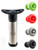 Stainless Steel Vacuum Wine Saver Pump - Wine Sealer - Wine Preserver with 4 x Vacuum Colored Bottle Stoppers