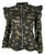 LifeShe Women's Zip up Ruffle Sleeve Peplum camo Jacket Blazers Green, M