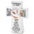 Confirmed in Christ Dove John 8:12 White Resin Stone Table Top Cross