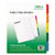 Office Essentials Table _N Tabs Dividers Five Multicolor Tabs 1-5 Letter Set