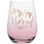 Sip Sip Hooray Stemless Wine Glass with Metallic Pink Print, 20 oz
