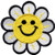Smiley face Daisy Flower Power Embroidered Applique Iron-on Patch S-1482