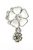 J and M Dangle White Flower with Crystals Charm Bead for Charms Bracelets