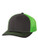 Richardson 112 Mesh Back Trucker Cap Snapback Hat -Charcoal Neon Green-