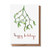 Wunderkid Happy Holidays Mistletoe Christmas Card  Beautiful Holiday Card -1 Single Card  Blank inside-