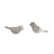 925 Sterling Silver White Gold Plated Little Brids Earrings Studs