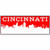 U.S. Custom Stickers Cincinnati Ohio Skyline Red Sticker  3inch