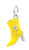 J and M Dangle Yellow Cowboy Boot with Crystal Charm Bead for Charms Bracelets