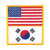 U.S. America  and  Korea Flag Patch -3 1 2inch -