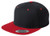 Sport-Tek Men_s Flat Bill Snapback Cap OSFA Black True Red