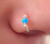 Opal Nose Ring Hoop Piercings - 20G Opal Nose Piercing ring - 925 sterling silver Light Blue Opal Nose rings