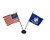4x6 E-Gloss Louisiana Stick Flag w U.S. Stick Flag  and  2 Flag Plastic Table Base - Qty 1