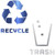 Recycle and Trash Stickers Modern Logo -1 ea- Symbol to Organize Trash cans or Garbage containers and Walls - Vinyl Decal Sticker -Small - 5.5x5.5  Reversed - Ultra Metallic Blue Silver-