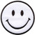 White smiley face retro fun smile embroidered applique iron-on patch new S-1207