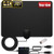 TV Antenna Indoor  Amplified Digital HDTV Flat HD TV Antenna for 4K 1080P All Indoor Television Free Local Channels Signal Booster Amplifier 160 Miles Long Range 16.5ft Coax Cable Latest 2020
