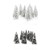 Bonarty 20pcs Model Trees W  White Snow Railroad Park Garden Layout Winter Scenery HO N