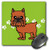 3dRose LLC 8 x 8 x 0.25 Inches Mouse Pad, Cute Brussels Griffon Cropped Ears Green with Pawprints (mp_31201_1)