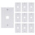 VCE 1 Port Keystone Wall Plate 10-Pack Single Gang Wall Plate for Keystone Jack and Modular Inserts in White - UL Listed