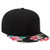 Otto SNAP Hawaiian Pattern Square Flat Visor 6 Panel Pro Style Snapback Hat - Design001 Blk Blk