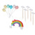 Happy Birthday Cake Topper  Balloon Cake Topper  Cloud Cupcake Toppers Picks  Rainbow Cake Topper Cake Decorations Supplies Cake Topper for Girl Boy Birthday Party 12Pcs -Colorful-