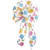 Small 5-6inch  Wired Pink Yellow  and  Blue Daisy Wreath Bow