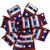 Small 5-6inch  Wired Red White Blue Stripe Patriotic Wreath Bow