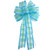 Small 5-6inch  Wired Lime Green  and  Aqua Stripe Wreath Bow