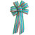Small 5-6inch  Wired Green  Pink  and  Aqua Stripe Wreath Bow