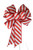 Small 5-6inch  Red and White Stripe Wired Wreath Bow