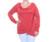 INC Womens Metallic Crossover Pullover Sweater Red XL