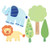 Wallies Wall Decals, Zoo Baby Animals Wall Stickers, Includes 2 Sheets