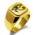 TIONEER Gold Plated Stainless Steel Eye of Horus Egyptian Symbol Square Flat Top Signet Biker Rings for Men  Size 9