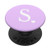 White Initial Letter S Heart Monogram On Pastel Purple Lilac PopSockets Grip and Stand for Phones and Tablets