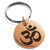 Tioneer Rose Gold Plated Stainless Steel Sacred Sanskrit Om Symbol Small Medallion Circle Charm Keychain Keyring