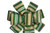 Small 5-6inch  Wired St. Patrick_s Day Green and Gold Bow