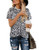 BMJL Women_s Casual Cute Shirts Leopard Print Tops Basic Short Sleeve Soft Blouse -Large  Leopard06-