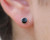 Sterling Silver Black Stud Earrings  6mm Round Studs  Circle Stud Earrings  Silver Black Stone Earrings