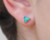 Sterling Silver 7mm Triangle Reconstructed Turquoise Gemstone Stud Earrings  Handmade Studs
