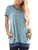 Womens Casual Shirts Crewneck Short Sleeve Color Block Tunic Tops Pullover Sweatshirt Tunic Blouse Top Gray Blue XL