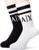 Armani Exchange Men_s Logo Crew Socks  nero bianco black white  L XL