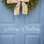 Merry Christmas Front Door Vinyl Wall Art Decal - 3" x 16.5" Holiday Seasonal Decoration Vinyl Sticker - White
