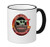 The Child For President 2020 11 ounce Black Rim Handle Ringer Ceramic Coffee Mug Tea Cup by M and R
