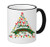 Merry Christmas Tree 2020 11 ounce Black Rim Handle Ringer Ceramic Coffee Mug Tea Cup by M and R