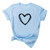 WYTong Women Casual Short Sleeve T-shirt Love Printed O-Neck Tops Funny Tee Blouse-Blue S-