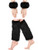 2 Pairs Faux Fur Cuffs Furry Long Leg Warmer Wrist Cuff Warmer Boot Cuff -Black-