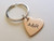 Custom Personalized Small Bronze Heart Keychain  Engraved Initials  Anniversary Gift  Husband Wife Key Chain  Boyfriend Girlfriend Gift  Customized Couples Keychain